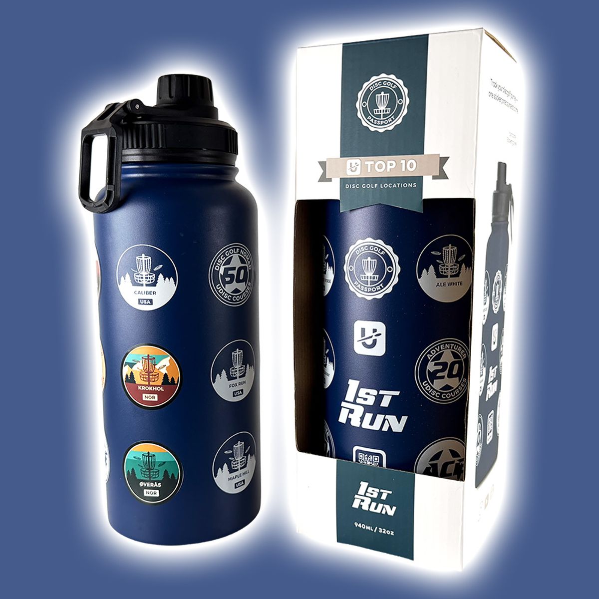 Disc Golf Passport Water Bottle - 1st Run